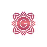 Initiale Brief G Zier Blume Emblem Logo vektor