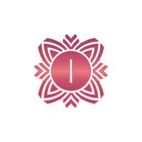 Initiale Brief ich Zier Blume Emblem Logo vektor