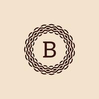 enkel och elegant första brev b dekorativ cirkel ram logotyp vektor