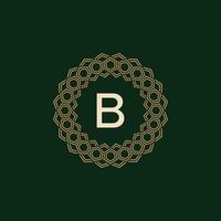 Initiale Brief b Zier elegant Rahmen Linien Logo vektor