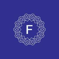 Initiale Brief f modern Kreis Rahmen Ornament Linien einzigartig Muster Logo vektor