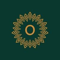 Initiale Brief Ö Zier Emblem Rahmen Kreis Muster Logo vektor