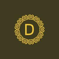 modern Emblem Initiale Brief d Zier Stamm Muster kreisförmig Logo vektor