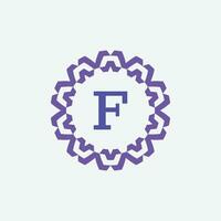 Initiale Brief f Zier modern Kreis Rahmen Emblem Logo vektor