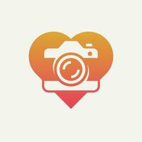 modern Liebe Kamera Fotografie Logo vektor