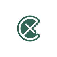 Brief Ex oder xe Logo vektor