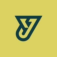 modern och elegant första brev jy eller yj monogram logotyp vektor