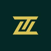 första brev tz eller zt monogram logotyp vektor