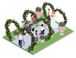 Hochzeit Blumen- Dekorationen Komposition vektor