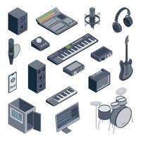 musik studio ikon uppsättning vektor