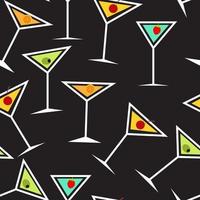 nahtloses Hintergrundmuster des alkoholischen Cocktailglases