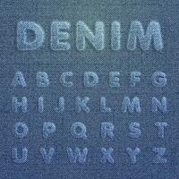 Zeichensatz von Denim aus einer Schrift, Vektor