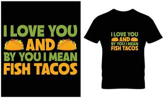 Tacos T-Shirt Design Vektor Grafik.