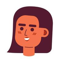 Latein amerikanisch jung Frau lächelnd 2d Vektor Benutzerbild Illustration. spanisch Frau Karikatur Charakter Gesicht. zuversichtlich Latina weiblich Porträt. positiv eben Farbe Benutzer Profil Bild isoliert auf Weiß