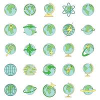 Globus Erde Symbole einstellen Vektor Farbe