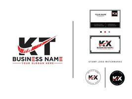 Monogramm kt Bürste Logo Kunst, Luxus kt Vektor Brief Logo zum Geschäft