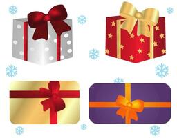 Sammlung von Neu Jahre Geschenke, Weihnachten Geschenke vektor