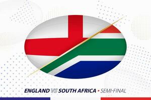 Rugby Halbfinale Spiel zwischen England und Süd Afrika, Konzept zum Rugby Turnier. vektor