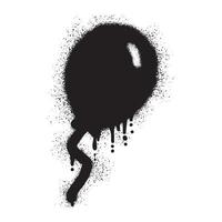 ballong ikon graffiti med svart spray måla vektor