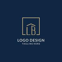 Initiale Pfund Platz Linien Logo, modern und Luxus echt Nachlass Logo Design vektor