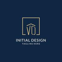 Initiale vq Platz Linien Logo, modern und Luxus echt Nachlass Logo Design vektor