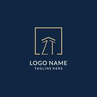 Initiale zt Platz Linien Logo, modern und Luxus echt Nachlass Logo Design vektor