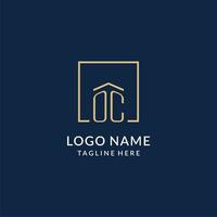 Initiale ok Platz Linien Logo, modern und Luxus echt Nachlass Logo Design vektor