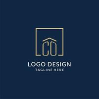 Initiale co Platz Linien Logo, modern und Luxus echt Nachlass Logo Design vektor