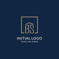 Initiale bs Platz Linien Logo, modern und Luxus echt Nachlass Logo Design vektor