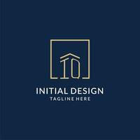 Initiale iq Platz Linien Logo, modern und Luxus echt Nachlass Logo Design vektor