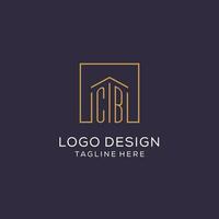 Initiale cb Logo mit Platz Linien, Luxus und elegant echt Nachlass Logo Design vektor