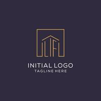 Initiale lf Logo mit Platz Linien, Luxus und elegant echt Nachlass Logo Design vektor