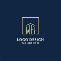 Initiale wb Platz Linien Logo, modern und Luxus echt Nachlass Logo Design vektor