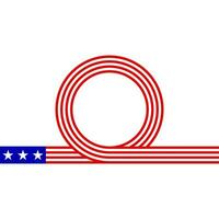 USA flagga snara linje gräns vektor