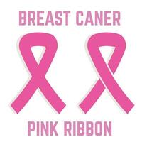 platt internationell dag bröst cancer medvetenhet bakgrund med rosa band och vektor illustration