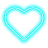 blå neon hjärta ram vektor