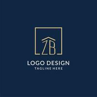 Initiale Zum Beispiel Platz Linien Logo, modern und Luxus echt Nachlass Logo Design vektor