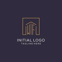 Initiale wf Logo mit Platz Linien, Luxus und elegant echt Nachlass Logo Design vektor