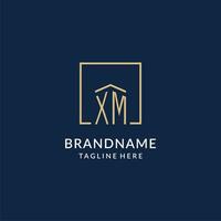 Initiale xm Platz Linien Logo, modern und Luxus echt Nachlass Logo Design vektor