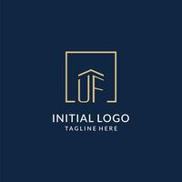 Initiale uf Platz Linien Logo, modern und Luxus echt Nachlass Logo Design vektor