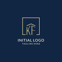 Initiale kf Platz Linien Logo, modern und Luxus echt Nachlass Logo Design vektor