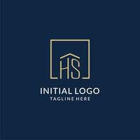 Initiale hs Platz Linien Logo, modern und Luxus echt Nachlass Logo Design vektor