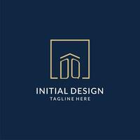 Initiale dq Platz Linien Logo, modern und Luxus echt Nachlass Logo Design vektor