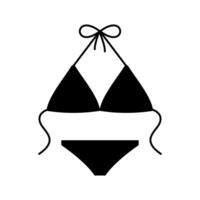 kvinnor svart baddräkt. elegant dragsko underkläder för strand garvning och simning för semester och tropisk resa med lätthet och vektor bekvämlighet