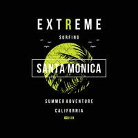 extrem Santa Monica Strand Grafik Design, Typografie Vektor, Illustration, zum drucken t Shirt, cool modern Stil vektor