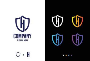 Brief h Logo Konzept, sichern h Logo im verschiedene Formen vektor