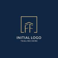 Initiale ff Platz Linien Logo, modern und Luxus echt Nachlass Logo Design vektor