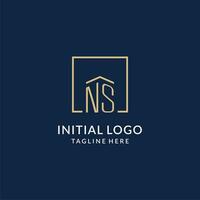 Initiale ns Platz Linien Logo, modern und Luxus echt Nachlass Logo Design vektor