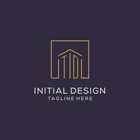Initiale td Logo mit Platz Linien, Luxus und elegant echt Nachlass Logo Design vektor
