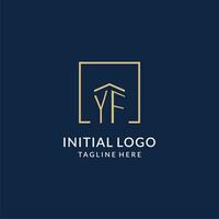 Initiale yf Platz Linien Logo, modern und Luxus echt Nachlass Logo Design vektor